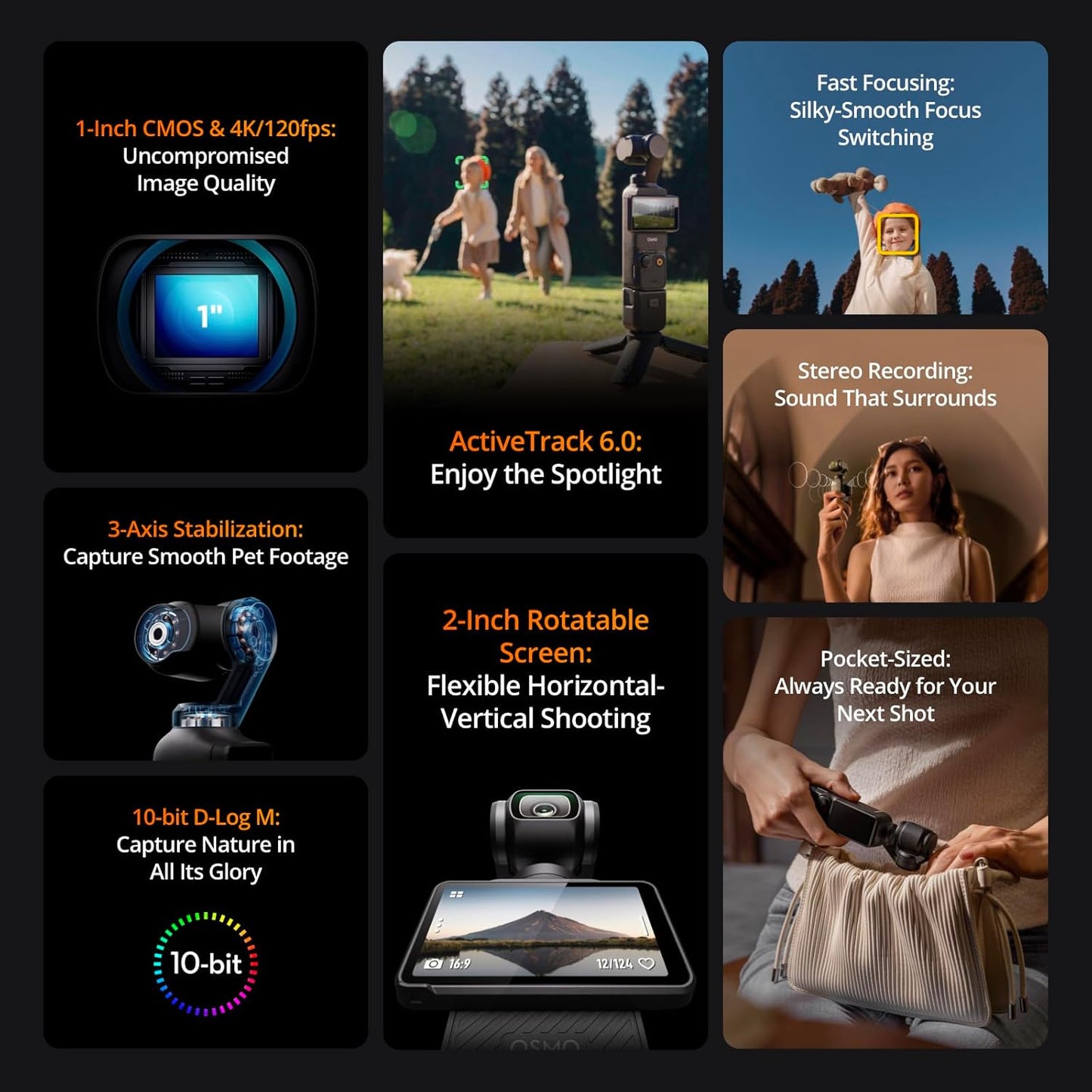 DJI Osmo Pocket 3 Creator Combo, Vlogging Camera