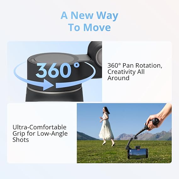 DJI Osmo Mobile 8 Gimbal Stabilizer for Phone, Native Tracking with Audio & Lighting, 360°