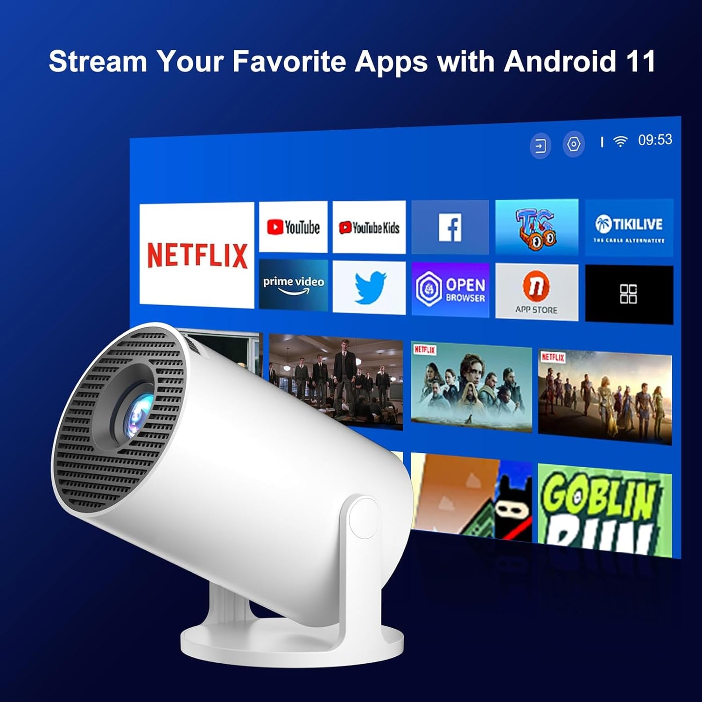 [2026 New Upgraded]Smart 4K Projector,WiFi 6 BT5.4,12000Lumens with Auto Keystone