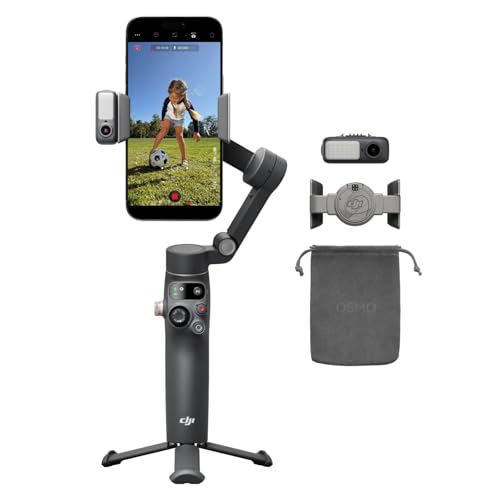 DJI Osmo Mobile 8 Gimbal Stabilizer for Phone, Native Tracking with Audio & Lighting, 360°